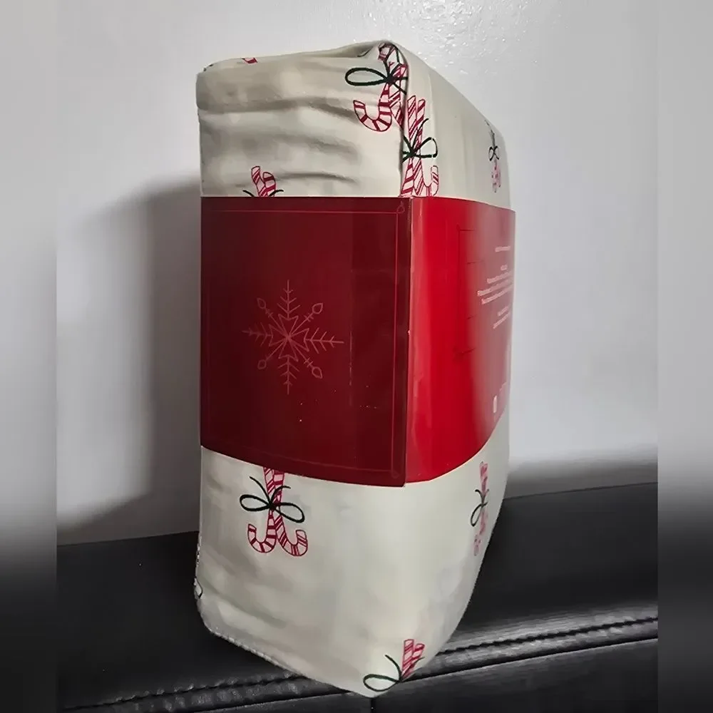 Full Christmas Holiday Cotton Sateen Sheet Set Candy Canes  Wondershop New